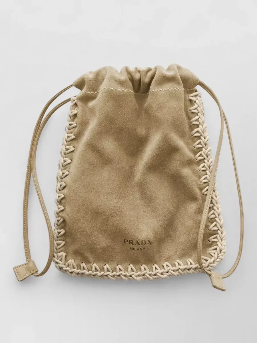 Prada Braided Bucket Bag in Beige, Foto 1