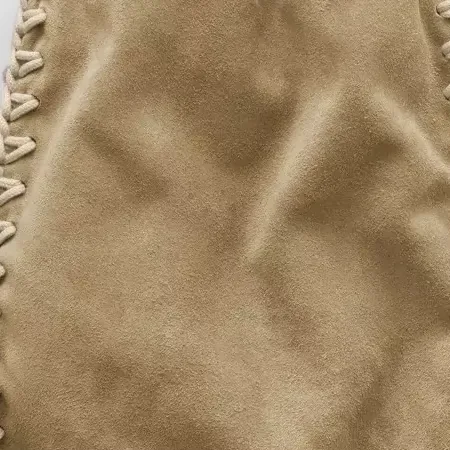 Prada Braided Bucket Bag in Beige, Detail