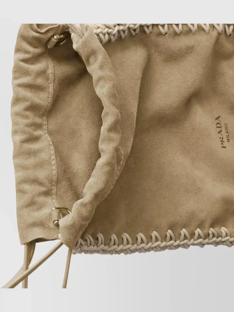 Prada Braided Bucket Bag in Beige, Foto 2