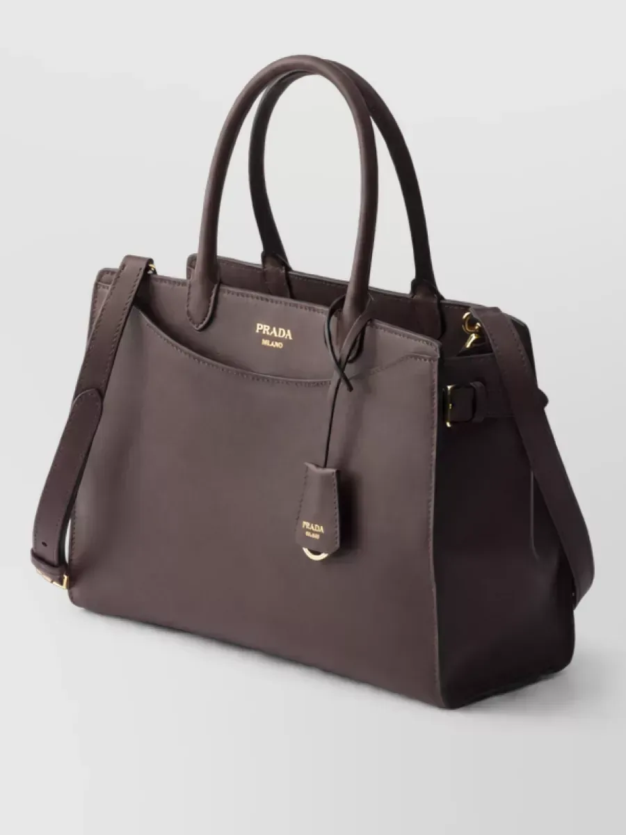 Borsa tote Prada Prelude Large in marrone, foto 3