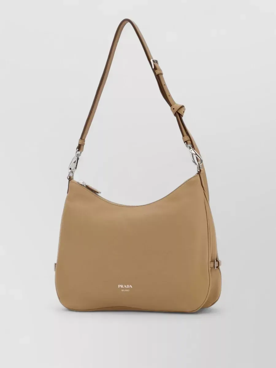 Prada Lederschultertasche in Sandbraun, Foto 2