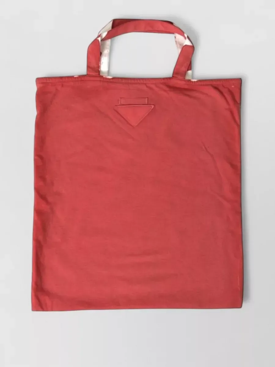 Borsa tote Prada in cotone rosso, foto 1