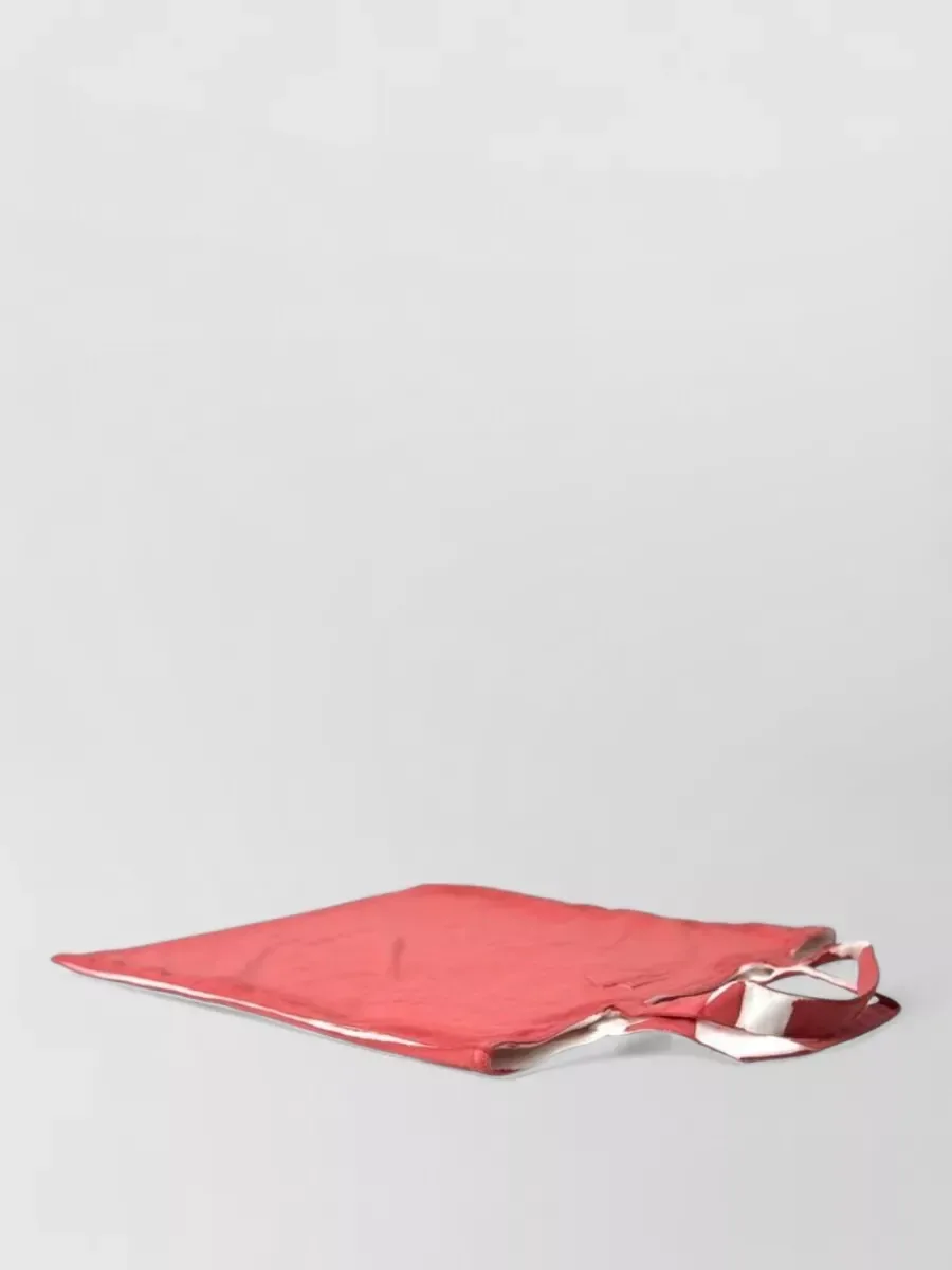 Borsa tote Prada in cotone rosso, foto 3