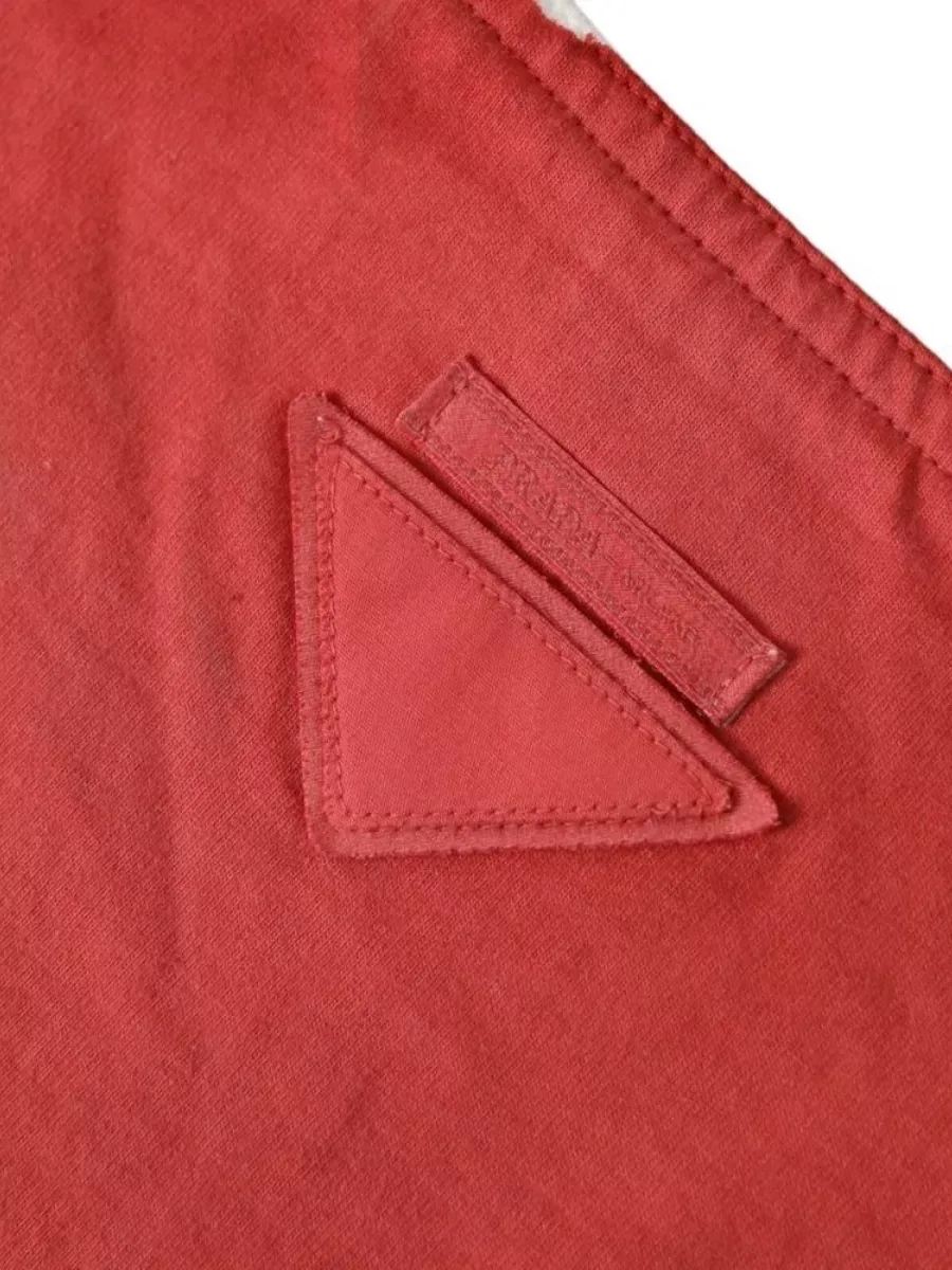 Borsa tote Prada in cotone rosso, foto 4