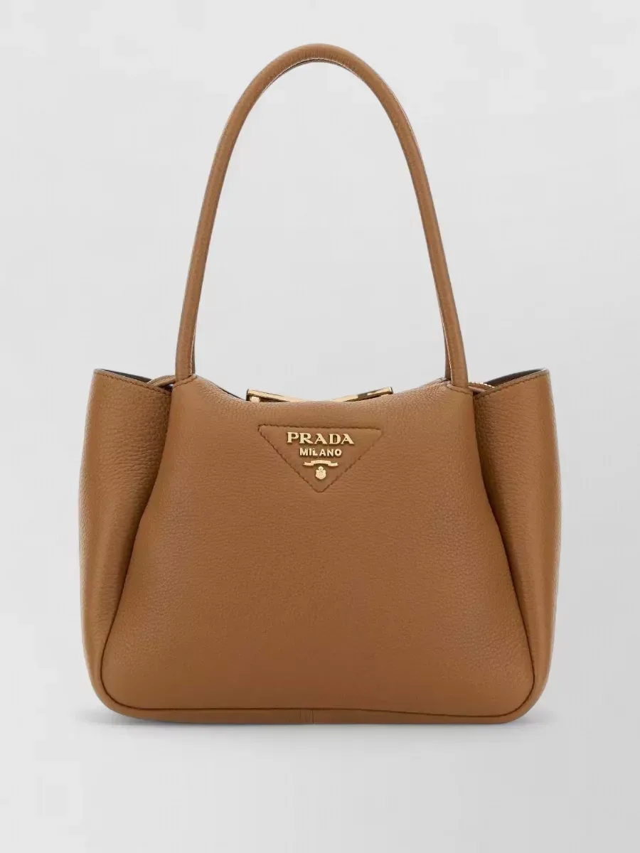 Prada Small Leather Tote in Brown, photo 1