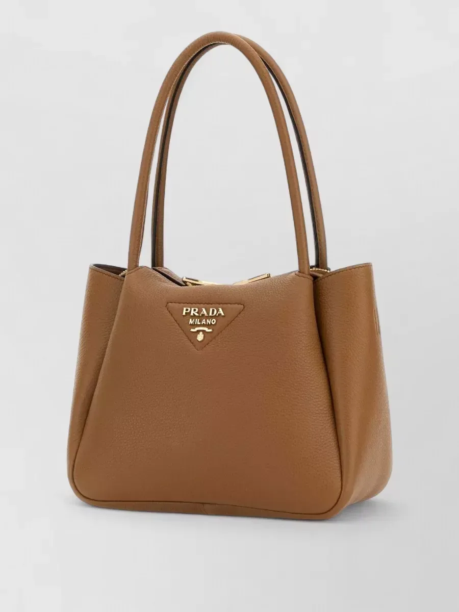 Prada Small Leather Tote in Brown, photo 2