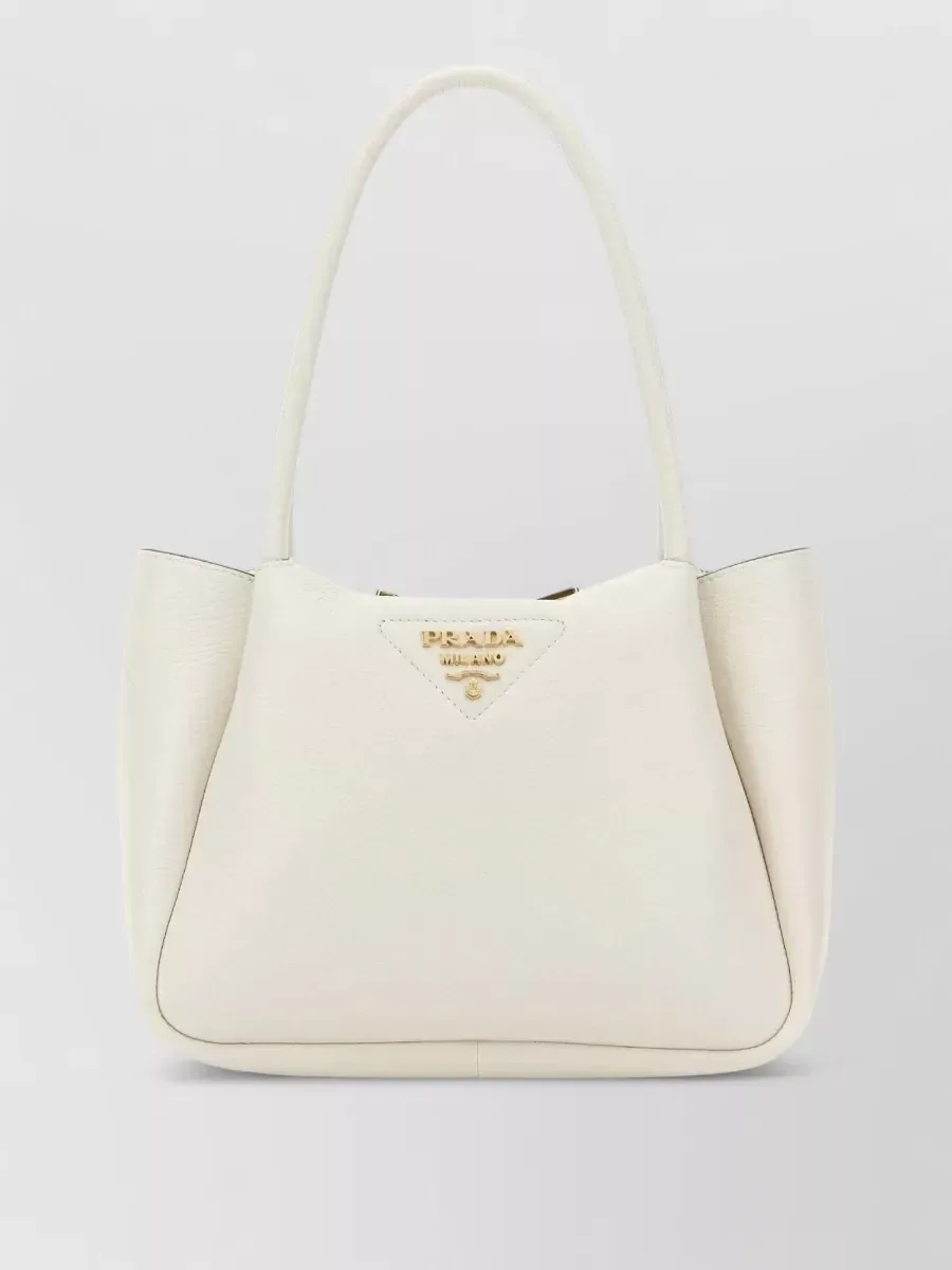 Prada Small Leather Tote in White, photo 1