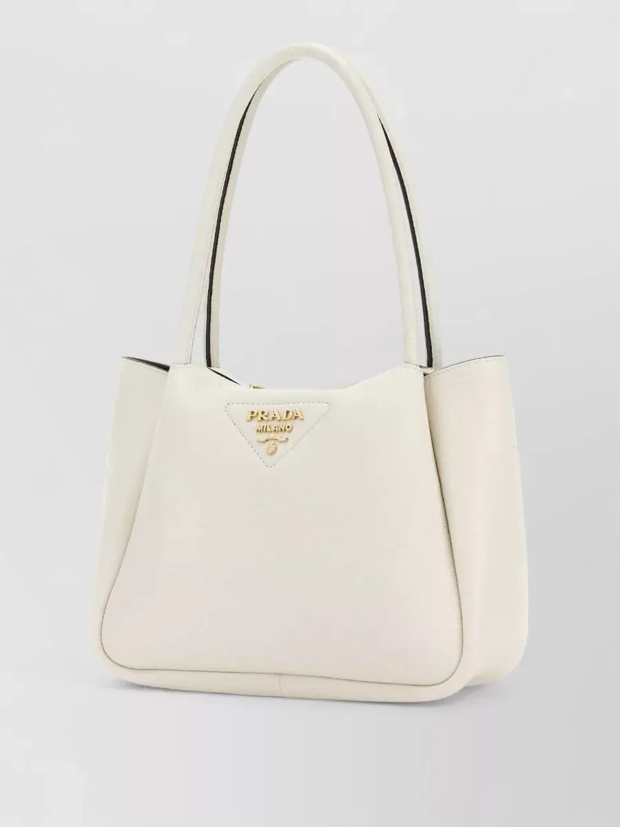 Prada Small Leather Tote in White, photo 2