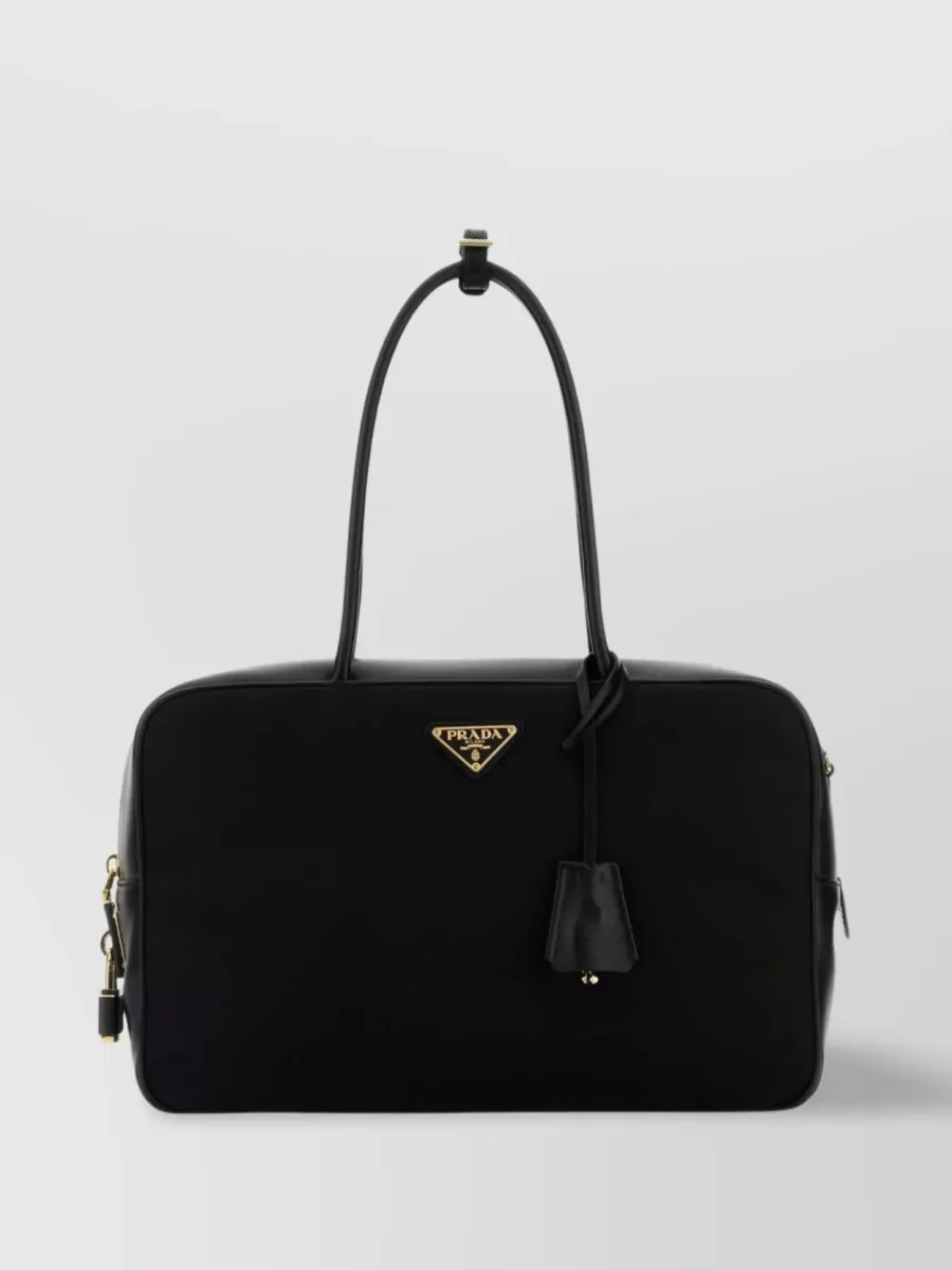 Prada Re-Edition Shoulder Bag in Black Re-Nylon and Calf Leather
