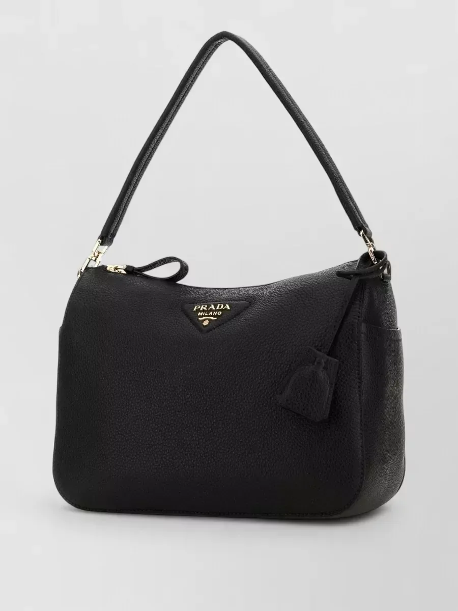 Prada Medium Deer Leather Shoulder Bag in Black, photo 2