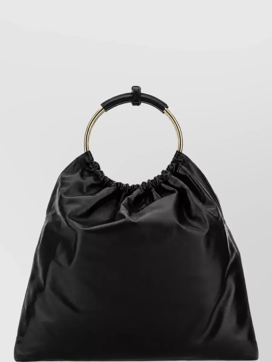 Clutch Prada Gathered Leather em preto, fotografia 3