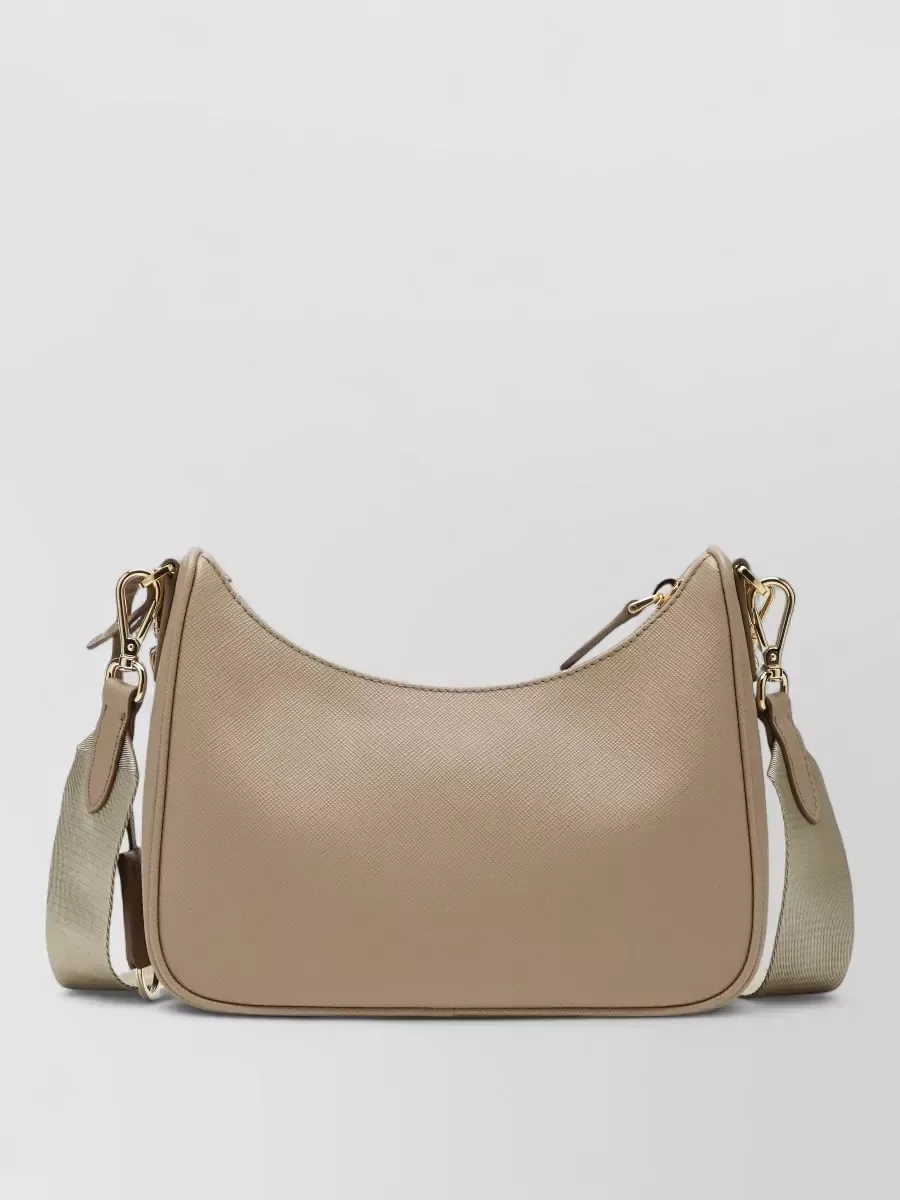 Prada Strukturierte Schultertasche mit Kette in Beige, Foto 2