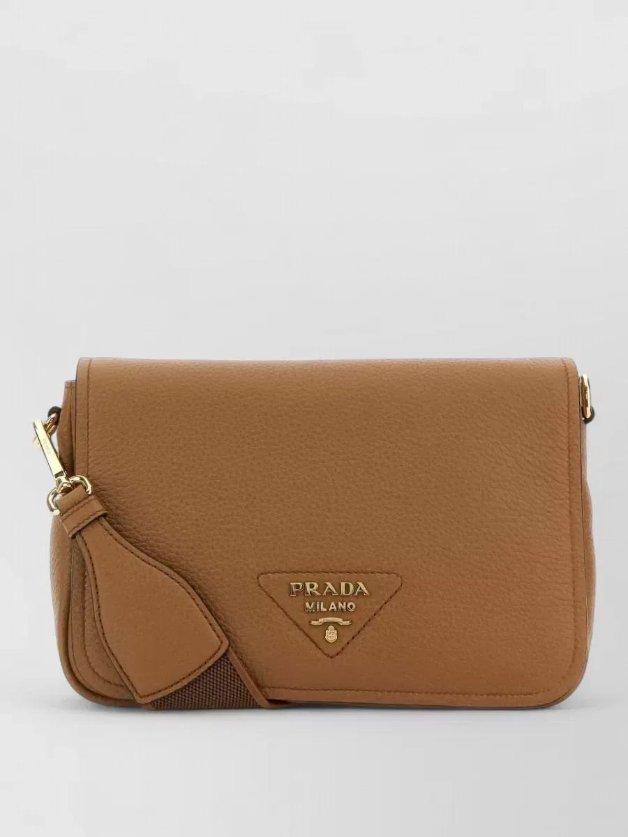 Borsa a tracolla Prada con patta, marrone, foto 1