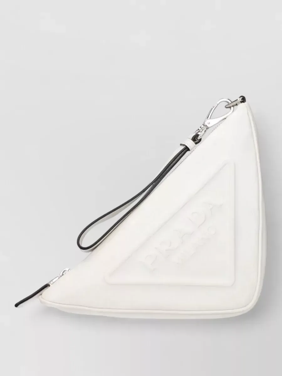 Prada Triangle Pouch in White, photo 1
