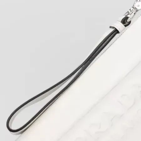 Prada Triangle Pouch in White, detail