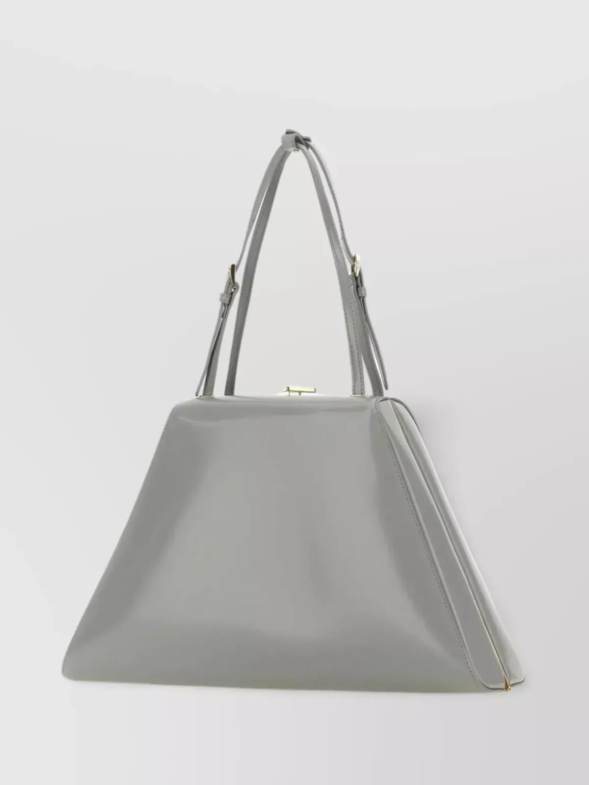Prada Double Handle حقيبة كتف رمادية، صورة 3
