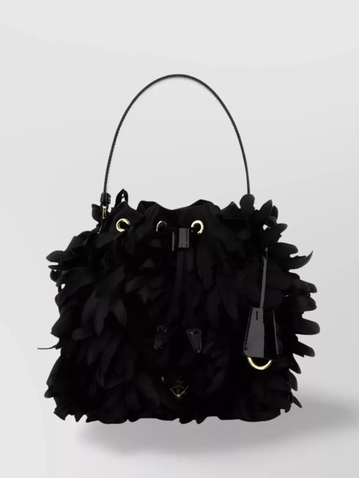 Prada Satin Mini Bucket Bag in Schwarz, Foto 1