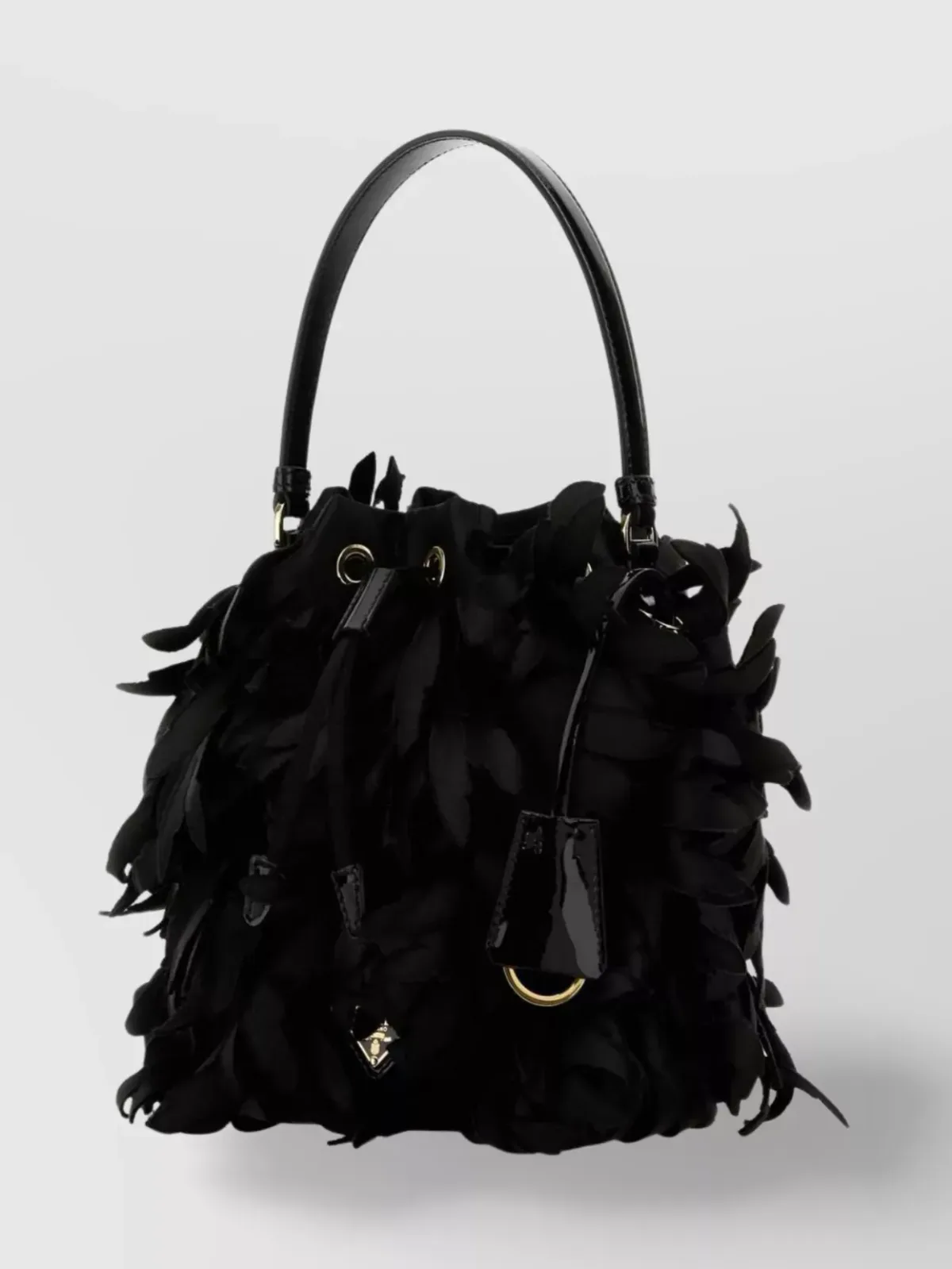 Prada Satin Mini Bucket Bag in Schwarz, Foto 2