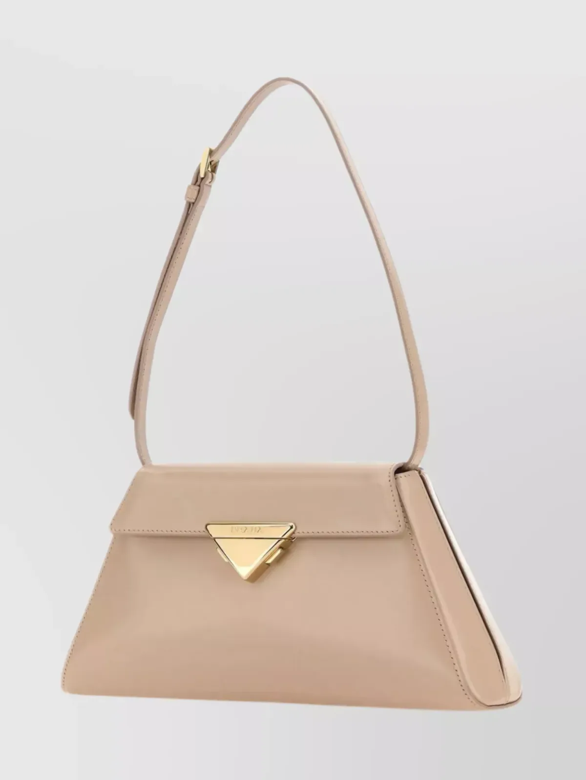 Prada Fold-Over Schultertasche in Beige, Foto 4