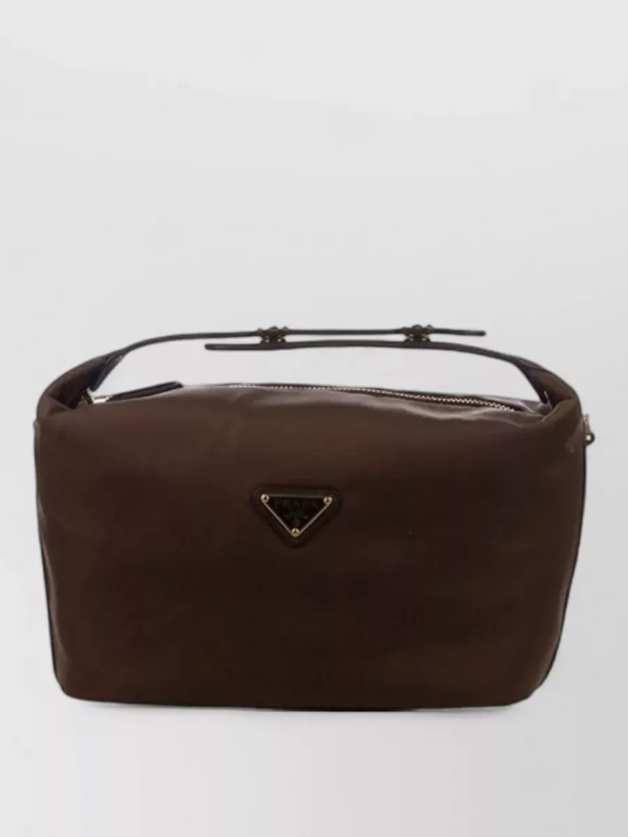 Prada Mini Leather Clutch in Brown, photo 1