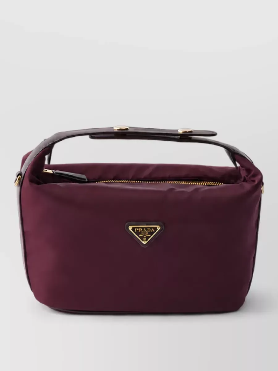 Prada Mini Leather Clutch in Burgundy, photo 2