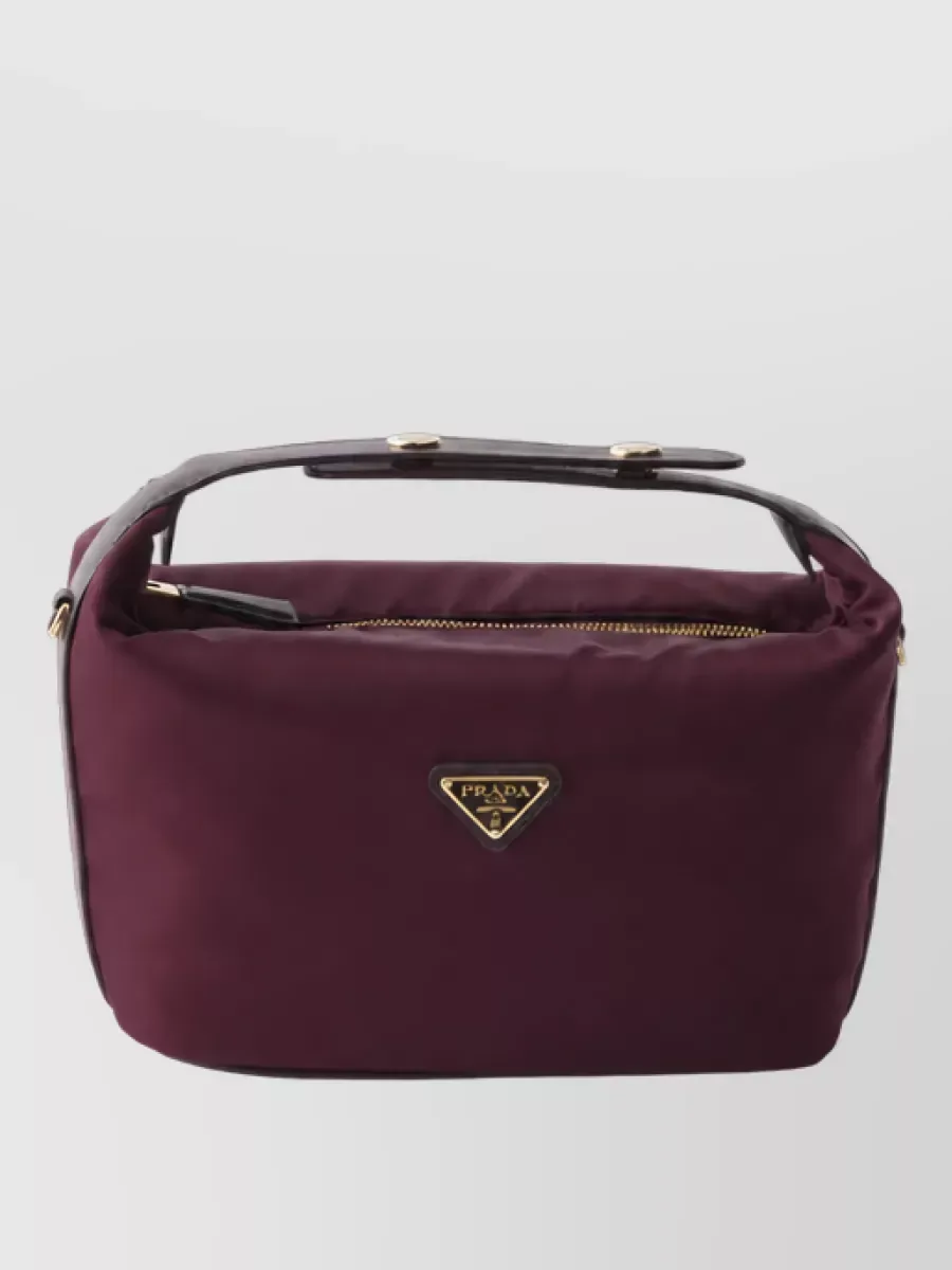 Prada Mini Leather Clutch in Burgundy, photo 3