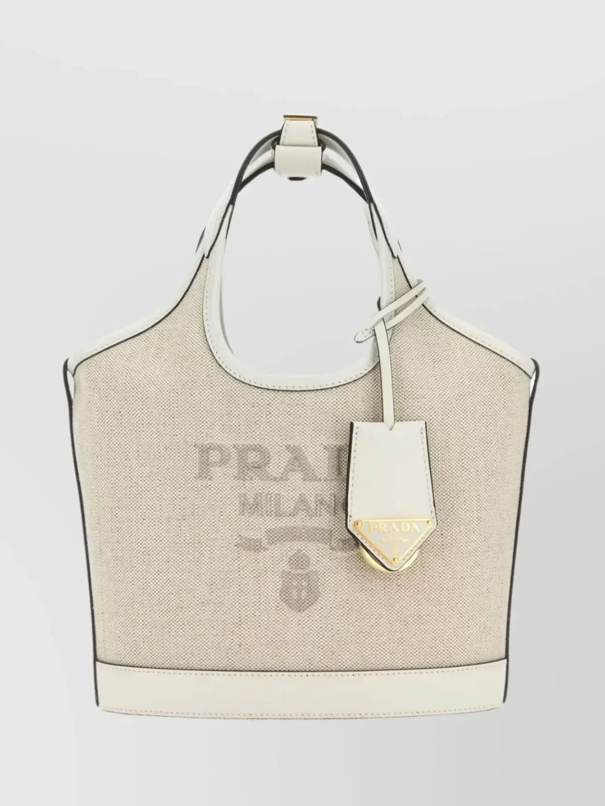 Prada Leinen Schultertasche in Beige, Foto 1