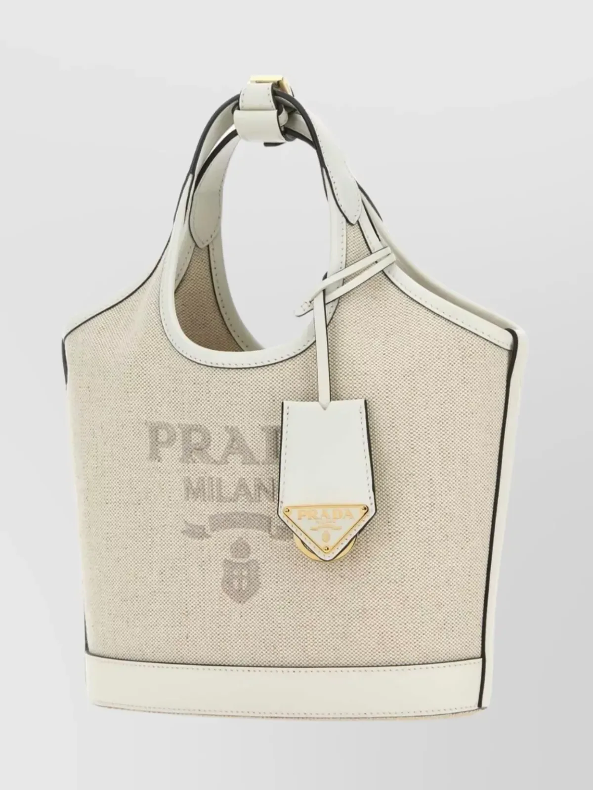 Prada Leinen Schultertasche in Beige, Foto 2