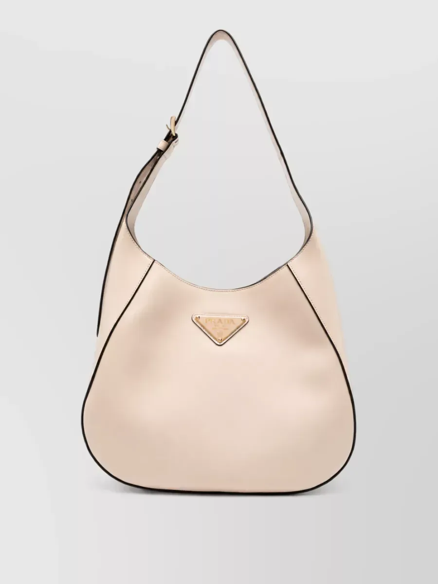 Prada Triangle Schultertasche in Beige, Foto 1