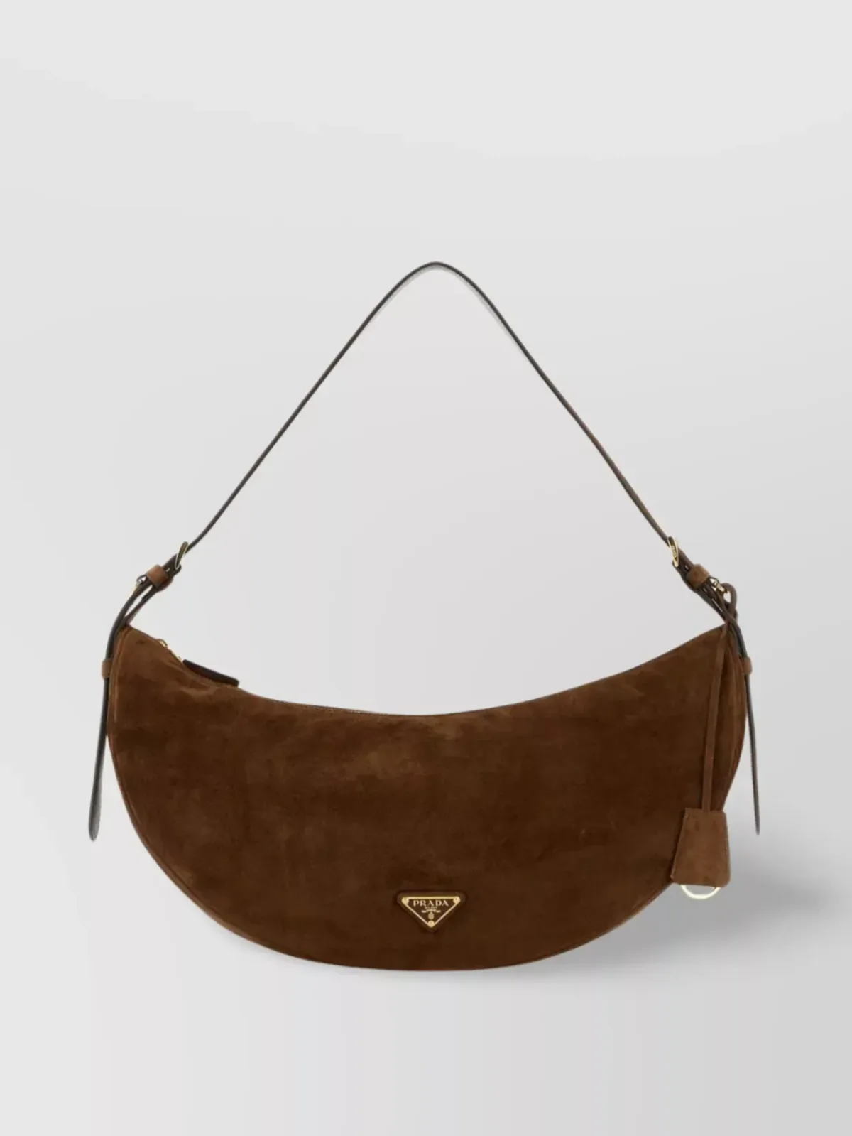 Sac porté épaule Prada Demi-Lune Large marron, photo 1
