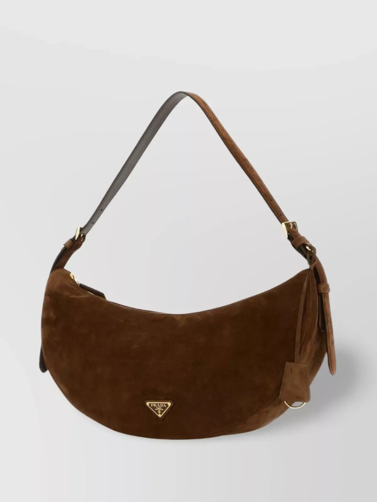 Sac porté épaule Prada Demi-Lune Large marron, photo 2