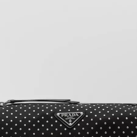 Prada Studded Shoulder Bag in Black, detail