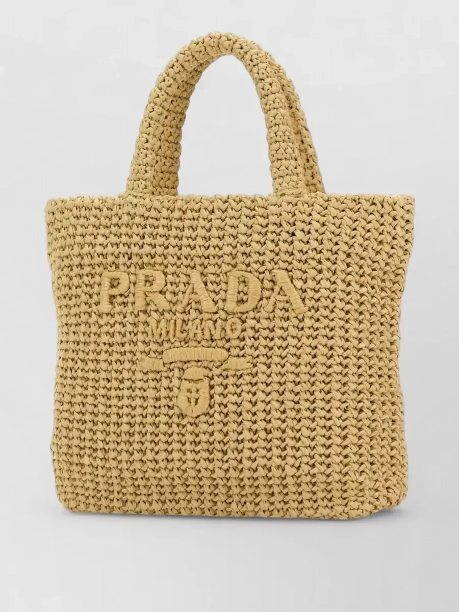 Prada mala de ombro tecida em bege, foto 1