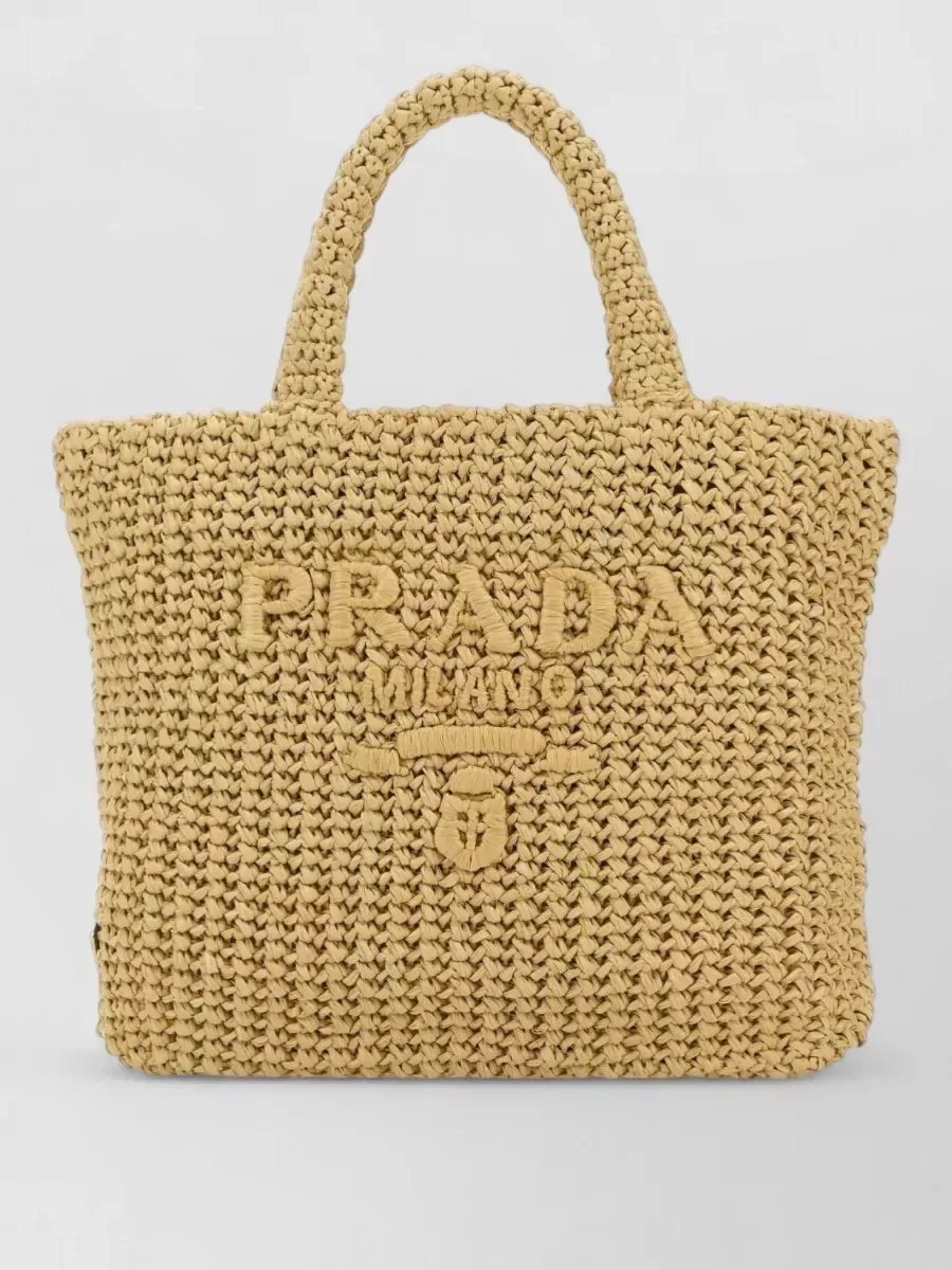 Prada mala de ombro tecida em bege, foto 2
