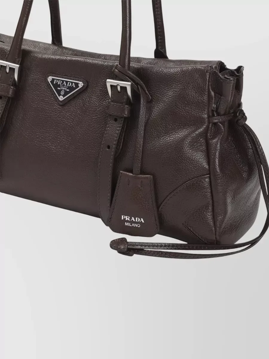 Prada Soft Leather Tote بني، صورة 2