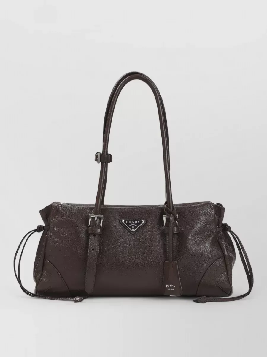 Prada Soft Leather Tote بني، صورة 3