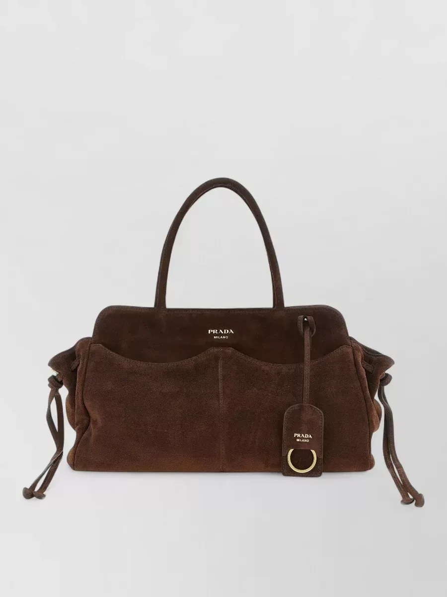 Prada Soft Suede Tote in Brown, photo 1