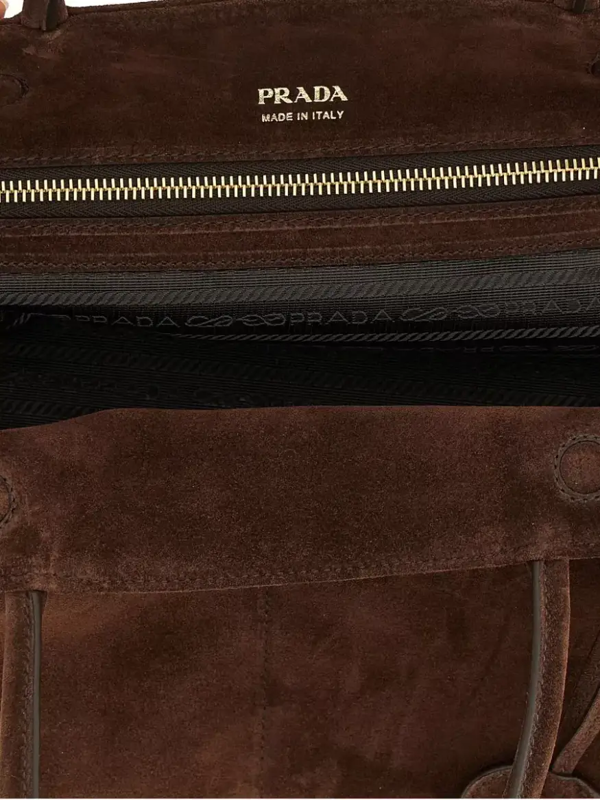 Prada Soft Suede Tote in Brown, photo 4