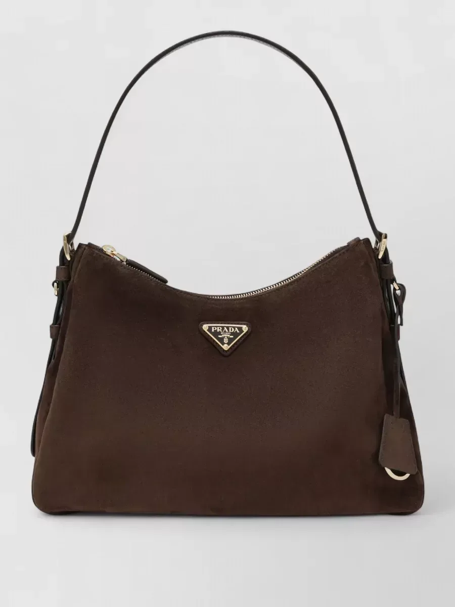 Prada Suede Finish Top Handle Bag in Brown, photo 1