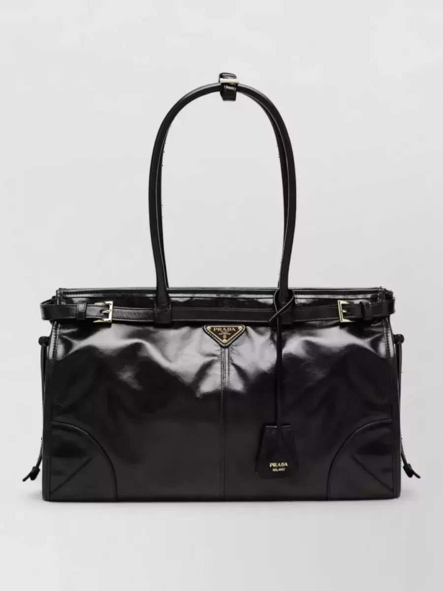 Prada High Shine Henkeltasche in Schwarz, Foto 1