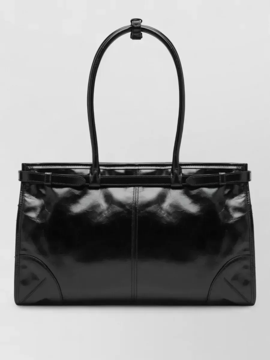 Prada High Shine Henkeltasche in Schwarz, Foto 2