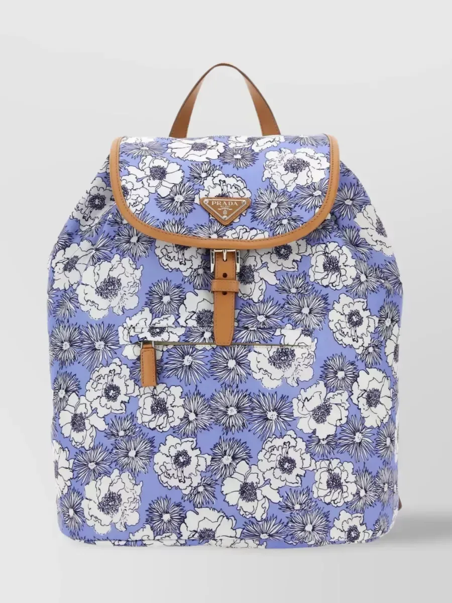 Prada Re-Nylon Floral Print Bag em azul, foto 1