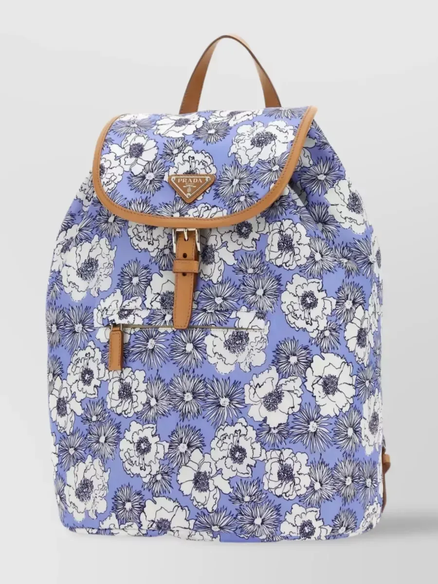 Prada Re-Nylon Floral Print Bag em azul, foto 3