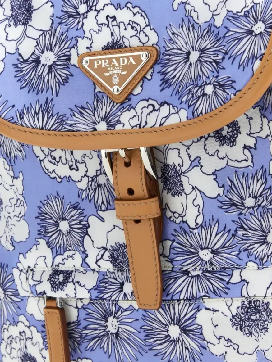 Prada Re-Nylon Floral Print Bag em azul, foto 4
