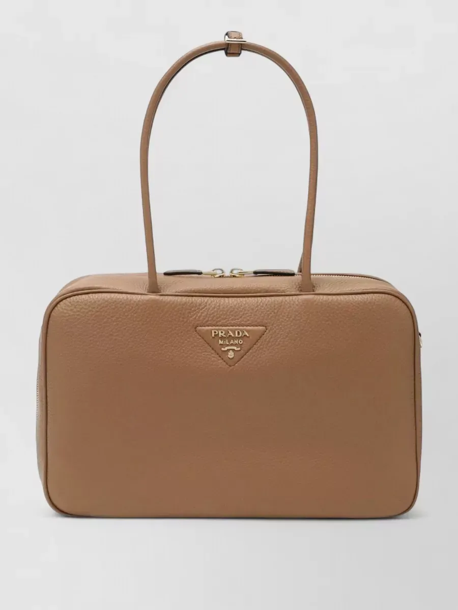 Prada Textured Top Handle Bag in Brown, photo 1