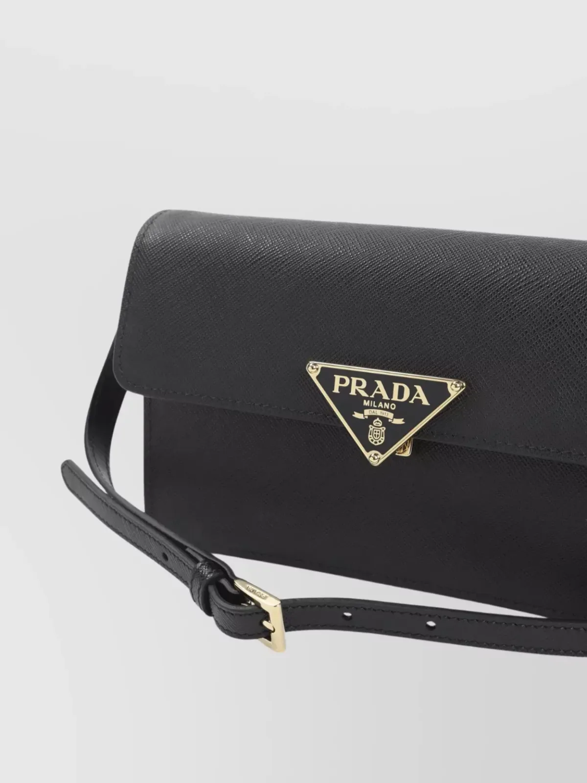 Сумка Prada Mini Crossbody Bag из чёрной фактурной кожи, фото 3