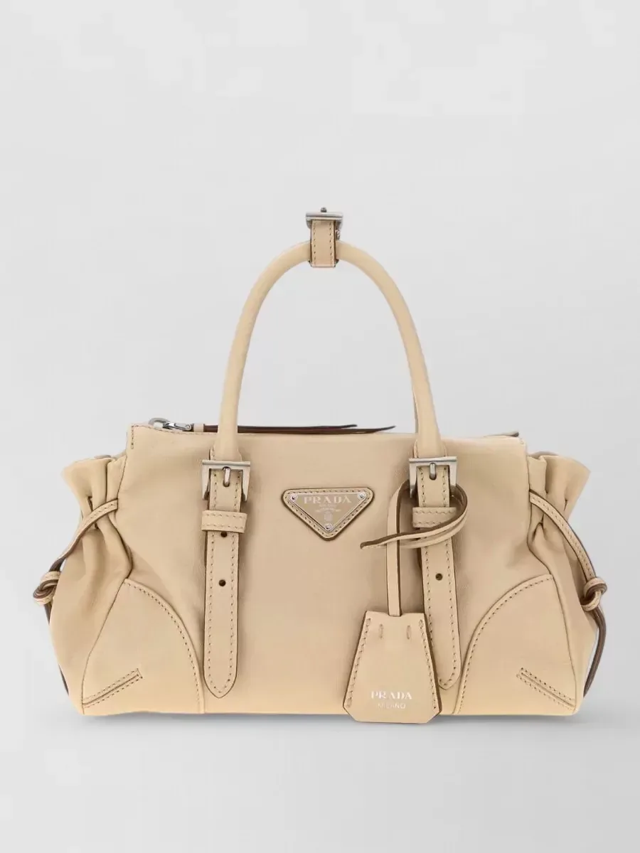Prada Small Leather Clutch in Beige, photo 1