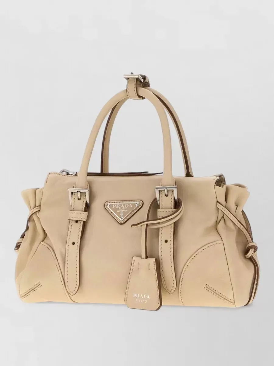 Prada Small Leather Clutch in Beige, photo 2