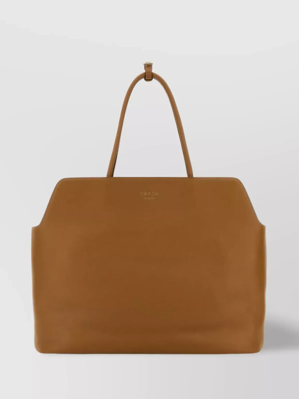Prada Structured Leather Top Handle Bag in Tan, photo 1