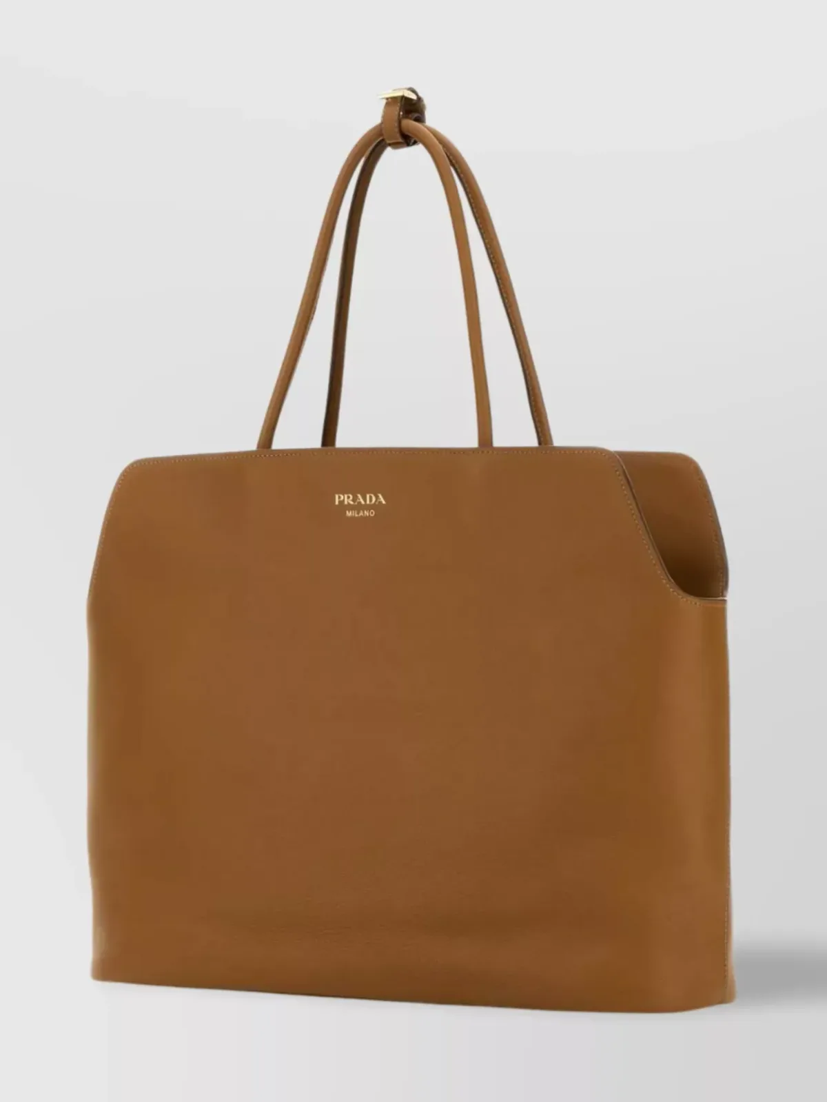 Prada Structured Leather Top Handle Bag in Tan, photo 2